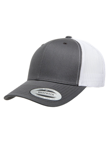 Yupoong Retro 6606T – Dunkelgrau-Weiß