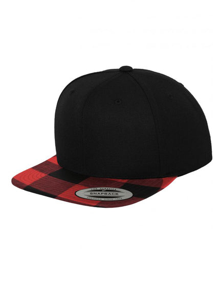 Yupoong Checked Flanell Peak 6089FP – Schwarz-Rot
