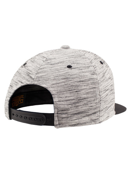 Yupoong Stripes Melange Crown 6089SC – Heather Grau-Schwarz