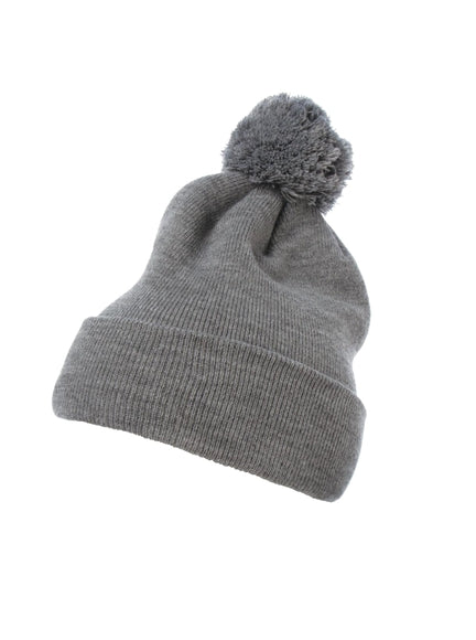 Yupoong Cuffed Pom Pom Knit 1501P – Heather Grau