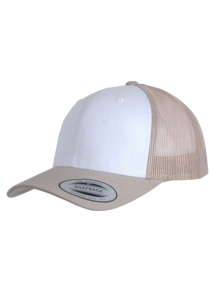 Yupoong Retro 6606CF – Weiß-Khaki